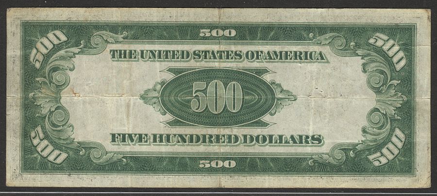 NEW - Fr.2201-B, 1934 $500 FRN, LGS, Low Number B00006160A, VF